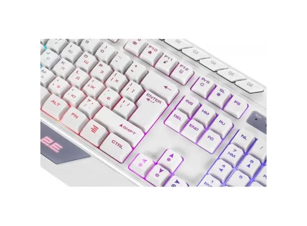 კლავიატურა 2E GAMING Membrane keyboard KG315 110key, USB-A, EN/UA, RGB, white, 3 image