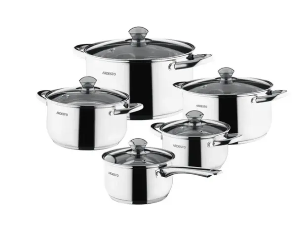 ქვაბების ნაკრები Ardesto Cookware set  Gemini Gourmet Varese, 10 pcs., stainless steel
