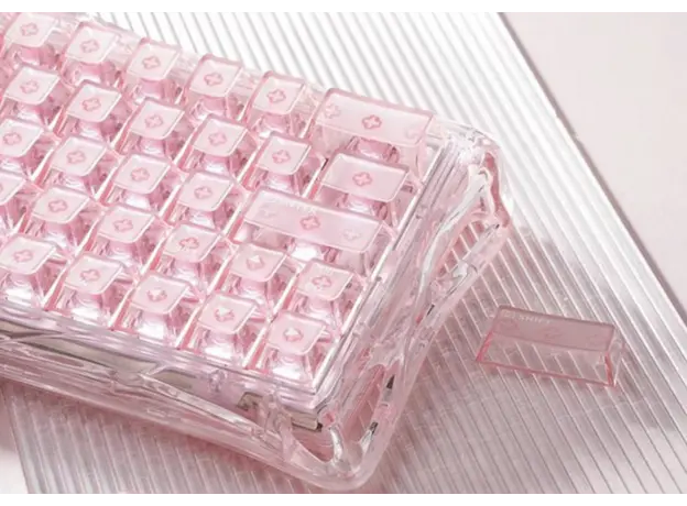 კლავიატურა GravaStar Mercury V60 60keys, UFO Magnetic Gaming, 8K, USB-A, RGB, Crystal Rose, 2 image