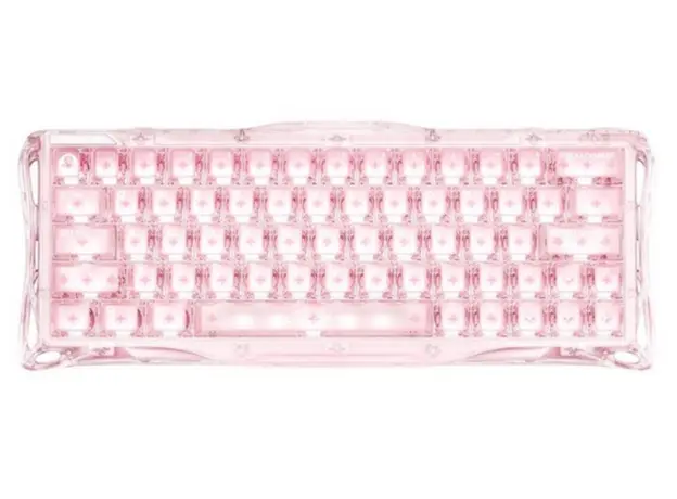 კლავიატურა GravaStar Mercury V60 60keys, UFO Magnetic Gaming, 8K, USB-A, RGB, Crystal Rose