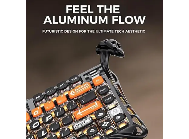 კლავიატურა GravaStar Mercury K1 Pro 80keys, GravaStar x Kailh Speedy Mint, BT/WL/USB, RGB, CyberFlare, 2 image