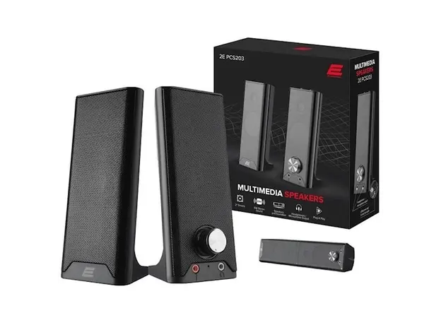 დინამიკი 2E Personal Computer Speaker PCS203, 2.0, USB, Metal Black