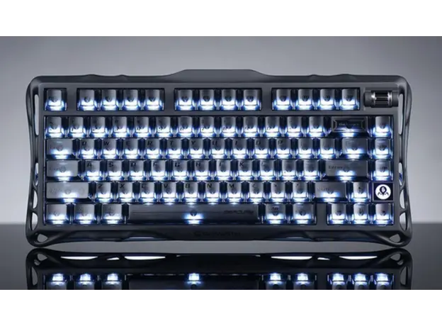 კლავიატურა GravaStar Mercury K1 80keys, GravaStar x Kailh Cheery Pink, EN, BT/WL/USB, Stealth Black, 4 image