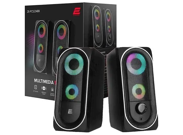 დინამიკი 2E Multimedia speaker PCS234 RGB, 2.0, USB, Black, 2 image