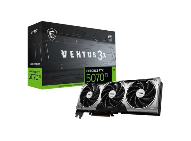 ვიდეო დაფა MSI 912-V531-445 VENTUS 3X OC, GeForce RTX5070 Ti, 16GB, 256bit, HDMI, DP, Silver
