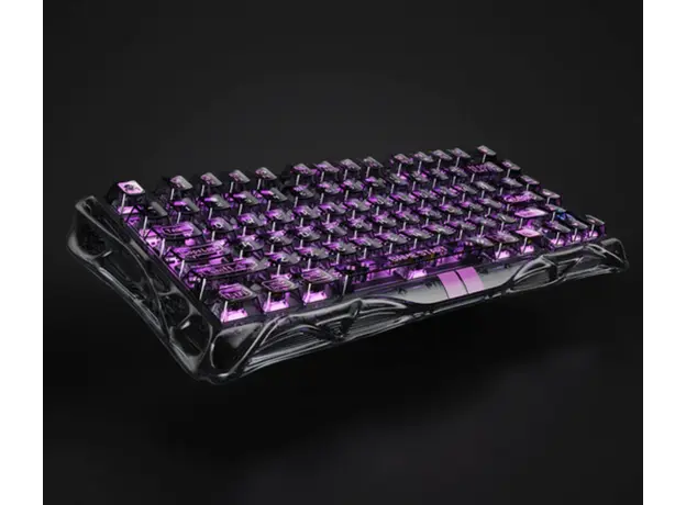 კლავიატურა GravaStar Mercury V75 Lite 75keys, Blackcore, USB-A, Transparent Black, 3 image