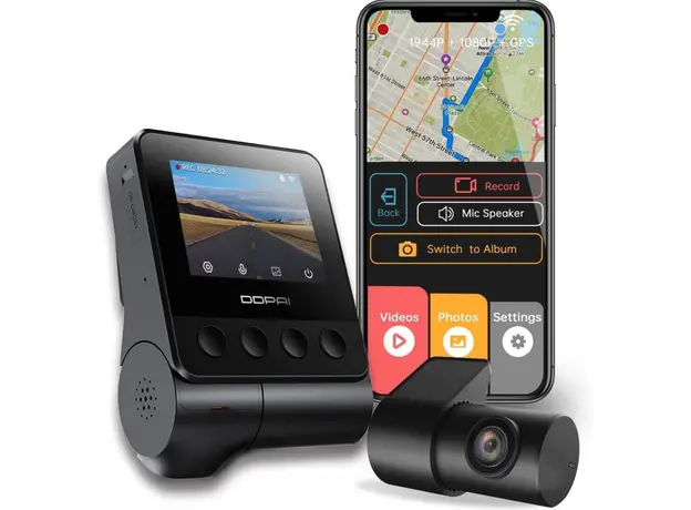 Car video recorder DDPAI Z40 GPS DUAL, 140°, WIFI, GPS, Front and Rear Cam, Black, 2 image