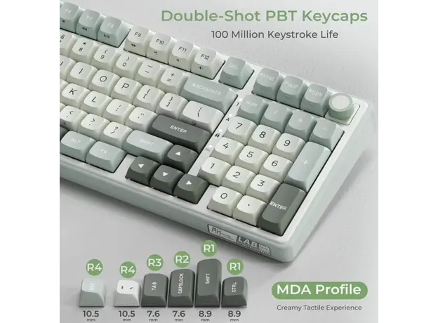 Royal Kludge RKR98PRO-SK-XW RGB Mechanical Keyboard, Beige Switch, Hot Swappable, Wired, Sky Cyan, 4 image