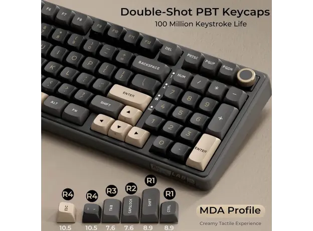 Royal Kludge RKR98PRO-PT-XW RGB Mechanical Keyboard, Beige Switch, Hot Swappable, Wired, Phantom, 5 image