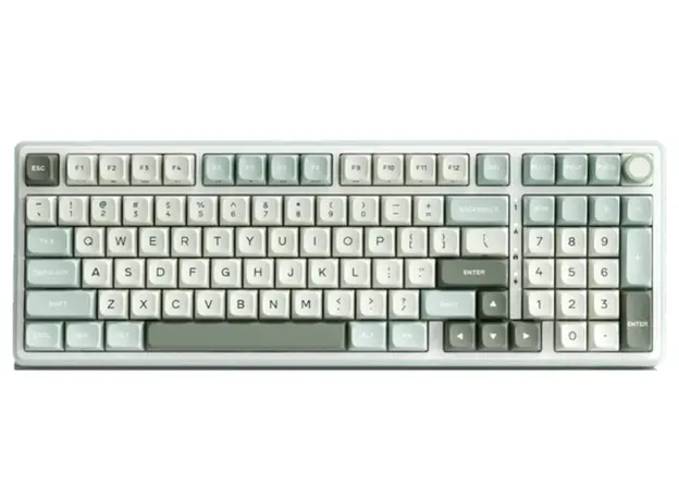 Royal Kludge RKR98PRO-SK-XW RGB Mechanical Keyboard, Beige Switch, Hot Swappable, Wired, Sky Cyan