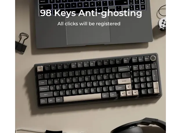 Royal Kludge RKR98PRO-PT-XW RGB Mechanical Keyboard, Beige Switch, Hot Swappable, Wired, Phantom, 9 image