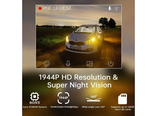 Car video recorder DDPAI Z40 GPS DUAL, 140°, WIFI, GPS, Front and Rear Cam, Black, 5 image