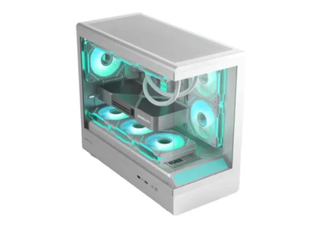 Golden Field Lantau Lite 360 Computer Case 6x120mm ARGB Fans Mid Tower White, 4 image