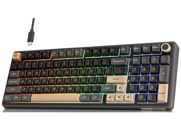 Royal Kludge RKR98PRO-PT-XW RGB Mechanical Keyboard, Beige Switch, Hot Swappable, Wired, Phantom, 2 image