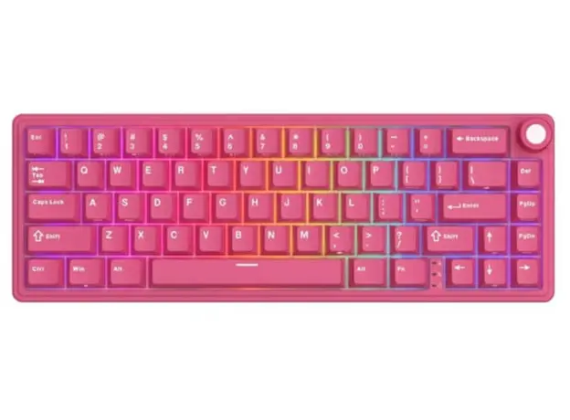Royal Kludge RKR65-BR-XH RGB Mechanical Keyboard, Cream Switch, Hot Swappable, Wired, USB, Berry Red