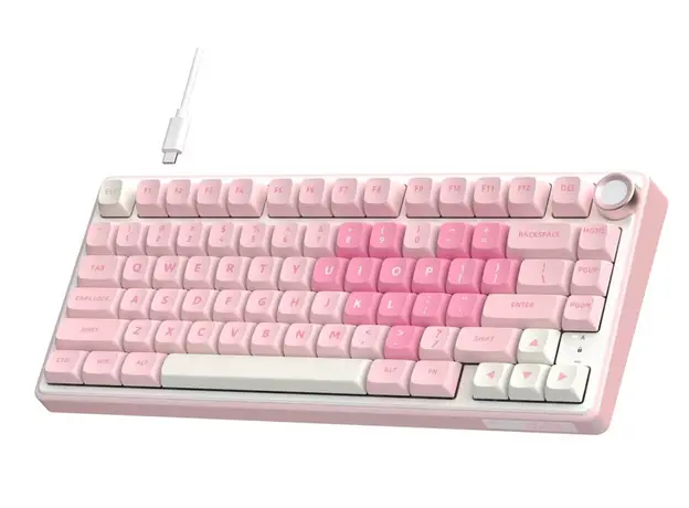 Royal Kludge RKR75-PM-XH RGB Mechanical Keyboard, Cream Switch, Hot Swappable, Wired, USB, Pink Melody, 4 image