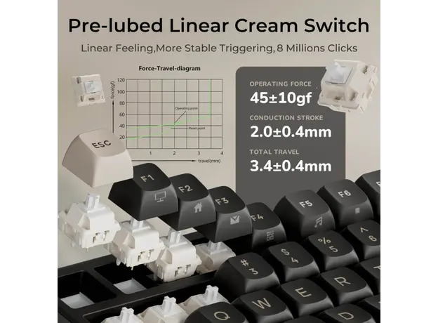 Royal Kludge RKR98PRO-PT-XW RGB Mechanical Keyboard, Beige Switch, Hot Swappable, Wired, Phantom, 3 image