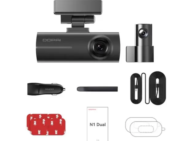 Car Video Recorder DDPAI N1 Dual 1296P FHD Dash Cam 135°, WIFI Front and Rear Cam, Black, 8 image
