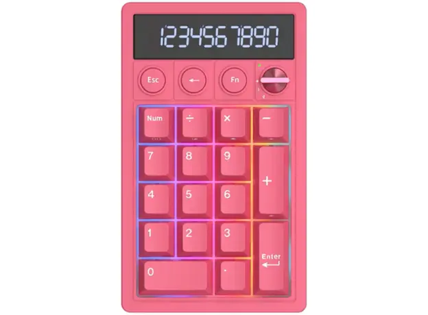 Royal Kludge RKM20-BR-YXZ RGB Mechanical Numpad, Violet Switch, Hot Swappable, Wireless, Type-C, Bluetooth, 2.4GHz, Berry Red