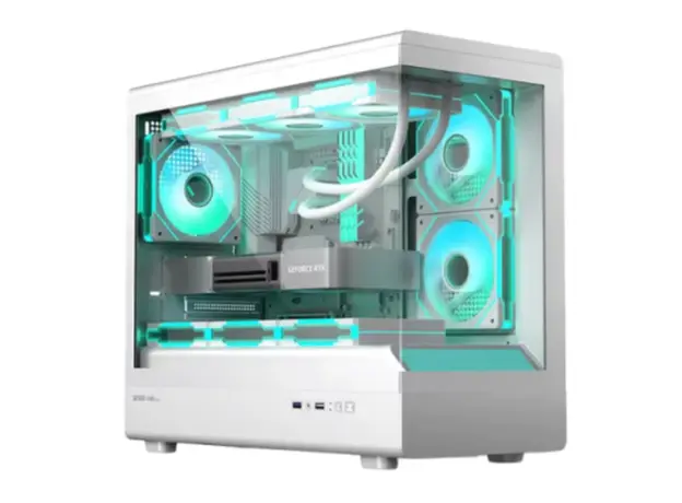 Golden Field Lantau Lite 360 Computer Case 6x120mm ARGB Fans Mid Tower White
