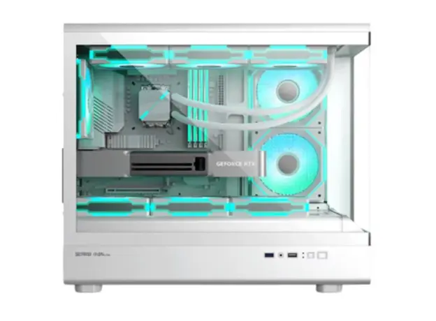 Golden Field Lantau Lite 360 Computer Case 6x120mm ARGB Fans Mid Tower White, 3 image