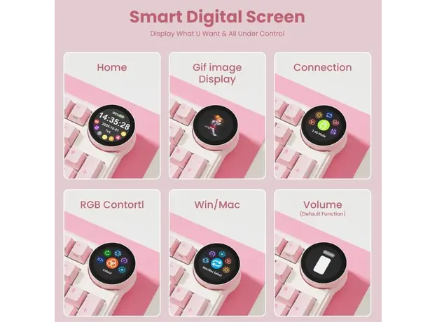 Royal Kludge RKN99-PM-XH RGB Mechanical Keyboard, Cream Switch, Hot Swappable, Wireless, Type-C, Bluetooth, 2.4GHz, Pink Melody, 4 image