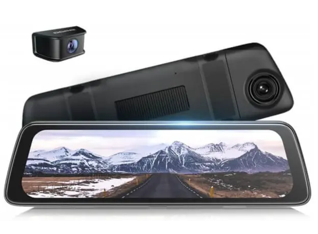 Car video recorder DDPAI Mola E3, 130° WIFI, 9.35" Full Touch Screen Streaming Rear View Mirror, Black
