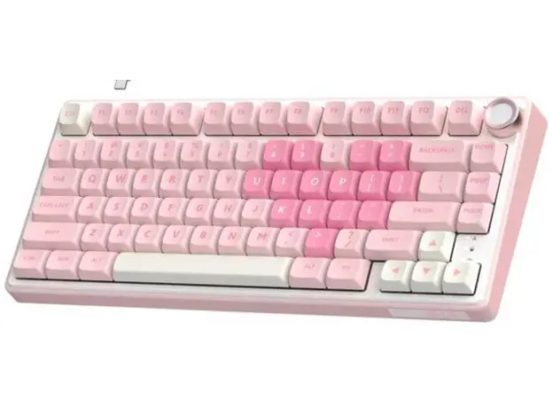 Royal Kludge RKR75-PM-XW RGB Mechanical Keyboard, Beige Switch, Hot Swappable, Wired, USB, Pink Melody, 2 image