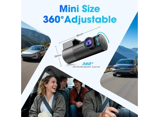 Car Video Recorder DDPAI Mini Pro 2K, 140° WIFI, Dash Cam, Black, 7 image