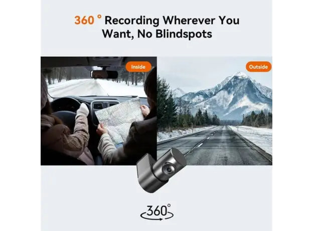 Car Video Recorder DDPAI N1 Dual 1296P FHD Dash Cam 135°, WIFI Front and Rear Cam, Black, 6 image