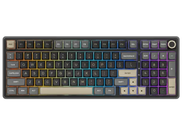 Royal Kludge RKR98PRO-PT-XW RGB Mechanical Keyboard, Beige Switch, Hot Swappable, Wired, Phantom