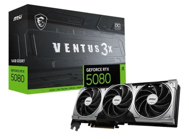 Video card MSI Graphic Card GeForce RTX 5080 16GB GDDR7 VENTUS 3X OC