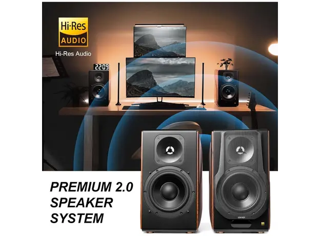 Speaker Edifier S3000MK Ⅱ, 256W, Bluetooth, XLR, Optical, RCA, Coaxial, USB, Speaker, Brown, 8 image