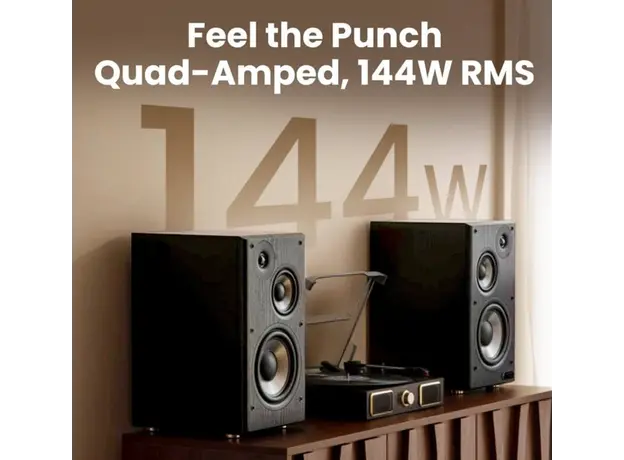 Speaker Edifier R2750DB MKII, 144W, HDMI eARC, Optical, Coaxial, Line In, Bluetooth, Powered Bookshelf Speakers, Black, 9 image