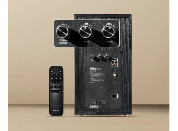 Speaker Edifier R2750DB MKII, 144W, HDMI eARC, Optical, Coaxial, Line In, Bluetooth, Powered Bookshelf Speakers, Black, 8 image
