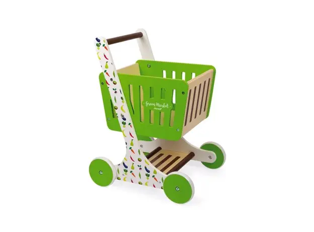 Toy wooden trolley JanodGreen Market Wooden Shopping Trolley, 3 image