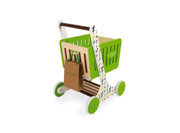 Toy wooden trolley JanodGreen Market Wooden Shopping Trolley, 2 image