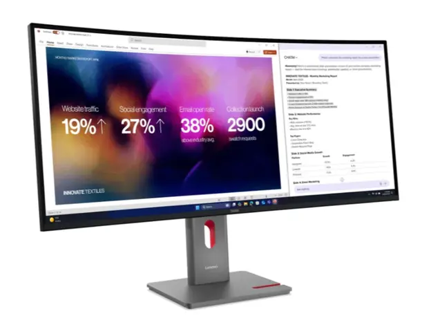 Lenovo ThinkVision P40WD-40 Curved 39.7 " WUHD 5120x2160 4ms 120 Hz Eclipse Black Monitor, 2 image