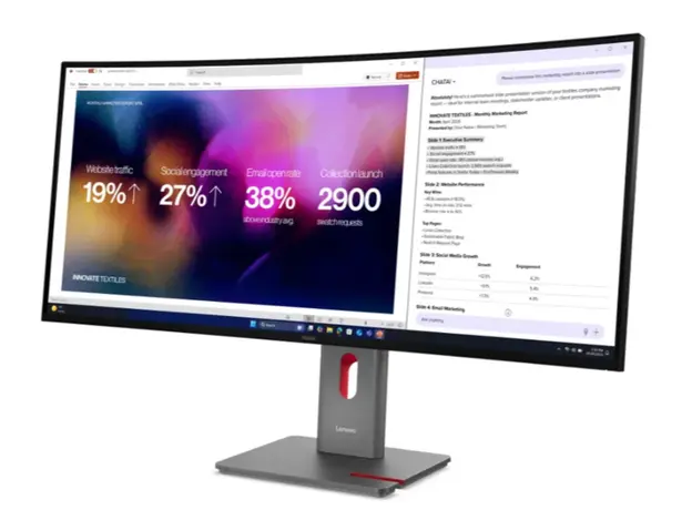 Lenovo ThinkVision P40WD-40 Curved 39.7 " WUHD 5120x2160 4ms 120 Hz Eclipse Black Monitor, 3 image