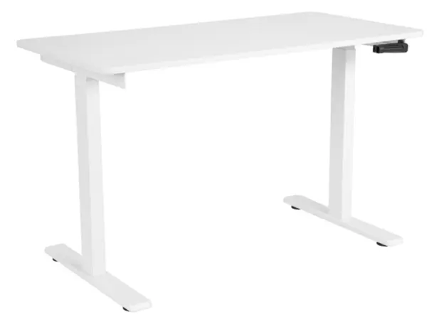 Gaming table 2E Computer Desk CE120W, height 72-120cm, manual mechanism, tabletop 120?60cm (white), metal base (white)