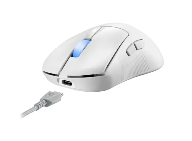 ASUS Mouse ROG Keris II Ace, RGB, USB-A/WL/BT, white, 3 image