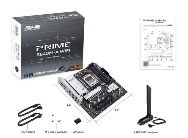 Motherboard ASUS PRIME B840M-A WIFI sAM5 B840 4xDDR5 M.2 HDMI DP Wi-Fi BT mATX, 4 image
