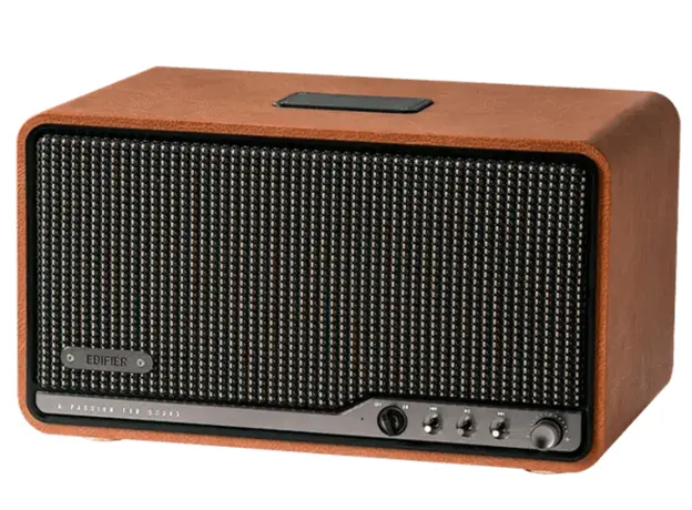 Edifier S300 80W Speaker, Bluetooth, WiFi (Apple AirPlay), Type-C, AUX, Hi-Fi Tabletop Speaker, Hi-Res Audio LDAC Brown