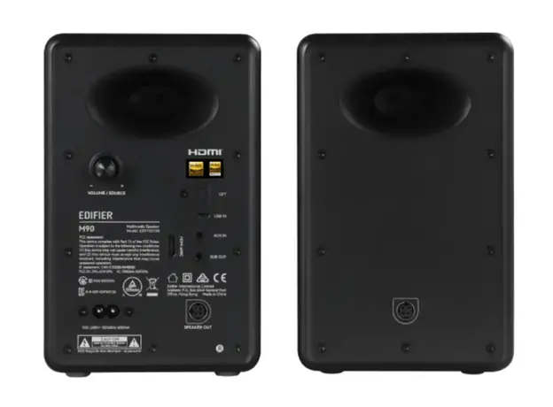 Edifier M90 Speaker, 100W, HDMI eARC, Optical, Type-C, AUX, Bluetooth, Compact Active Speaker, Black, 4 image