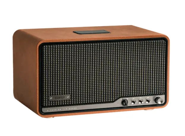 Edifier S300 80W Speaker, Bluetooth, WiFi (Apple AirPlay), Type-C, AUX, Hi-Fi Tabletop Speaker, Hi-Res Audio LDAC Brown, 2 image