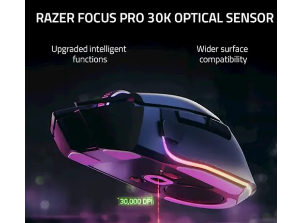 Mouse Razer Basilisk V3 Pro, RGB, USB-A/WL/BT, White, 3 image