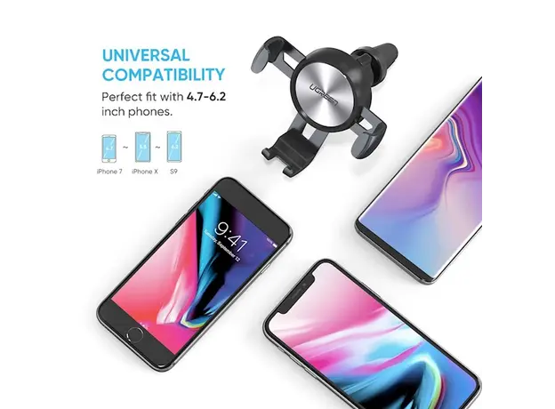 Car Phone Holder UGREEN LP130 (50564) Gravity Drive Air Vent Mount Phone Holder Gray, 4 image