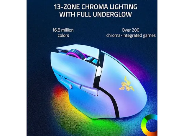Mouse Razer Basilisk V3 Pro, RGB, USB-A/WL/BT, White, 2 image