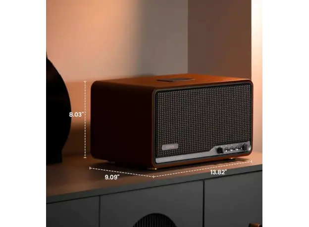 Edifier S300 80W Speaker, Bluetooth, WiFi (Apple AirPlay), Type-C, AUX, Hi-Fi Tabletop Speaker, Hi-Res Audio LDAC Brown, 3 image