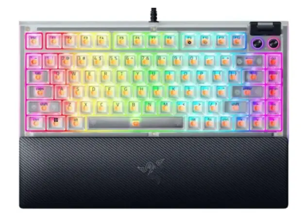 Razer Keyboard BlackWidow V4 75% RGB 83key Mechanical Tactile Switch GEN-3, USB-A, EN, Phantom White Ed.